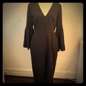 Jill Jill Stuart | Bell Sleeve Black Midi Dress